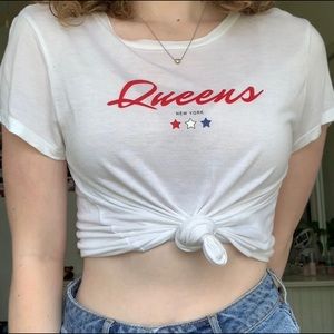 h&m divided red white and blue queens new york nyc graphic tee